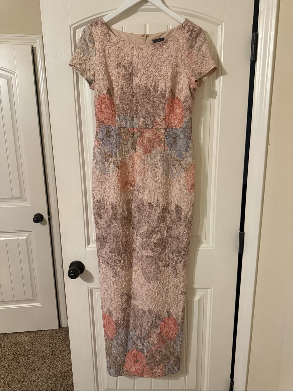 Adrianna Papell Blush Floral Lace Sheath Dress
